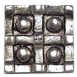 Emenee Four Button Large Square Knob in Antique Bright Silver