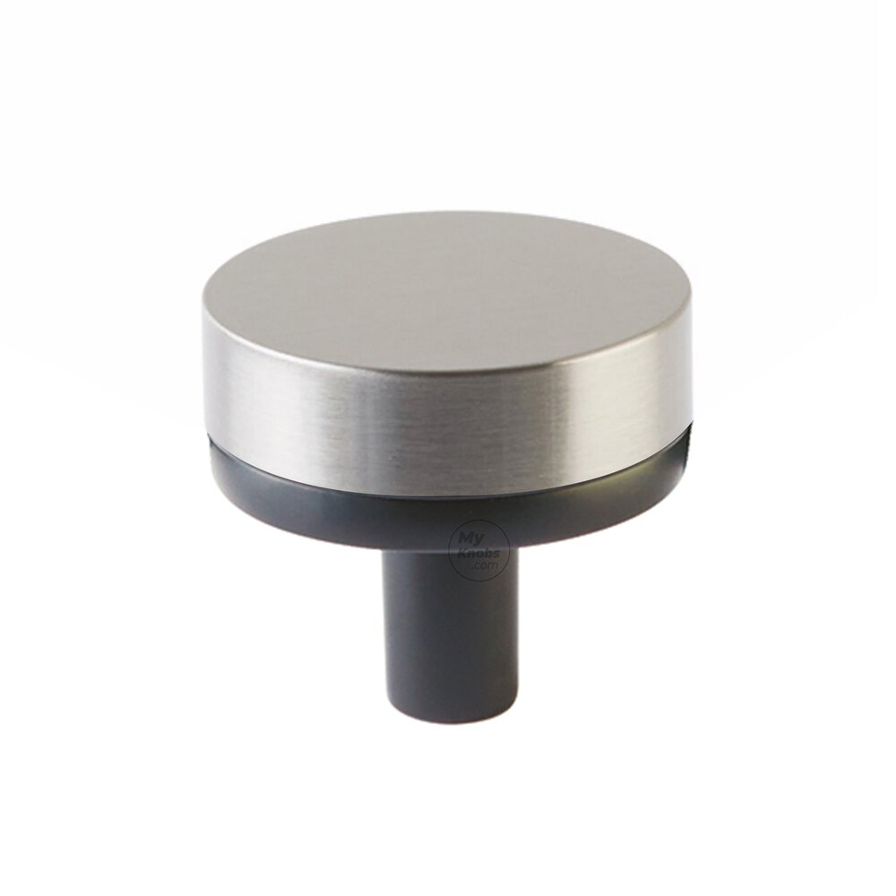 Emtek 1 1/4" Conical Stem in Oil Rubbed Bronze And Smooth Knob in Satin Nickel