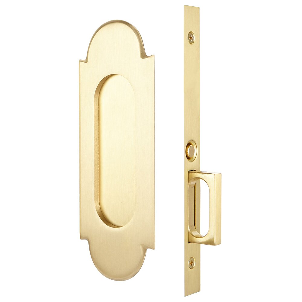 Emtek Mortise #8 Passage Pocket Door Hardware in Satin Brass