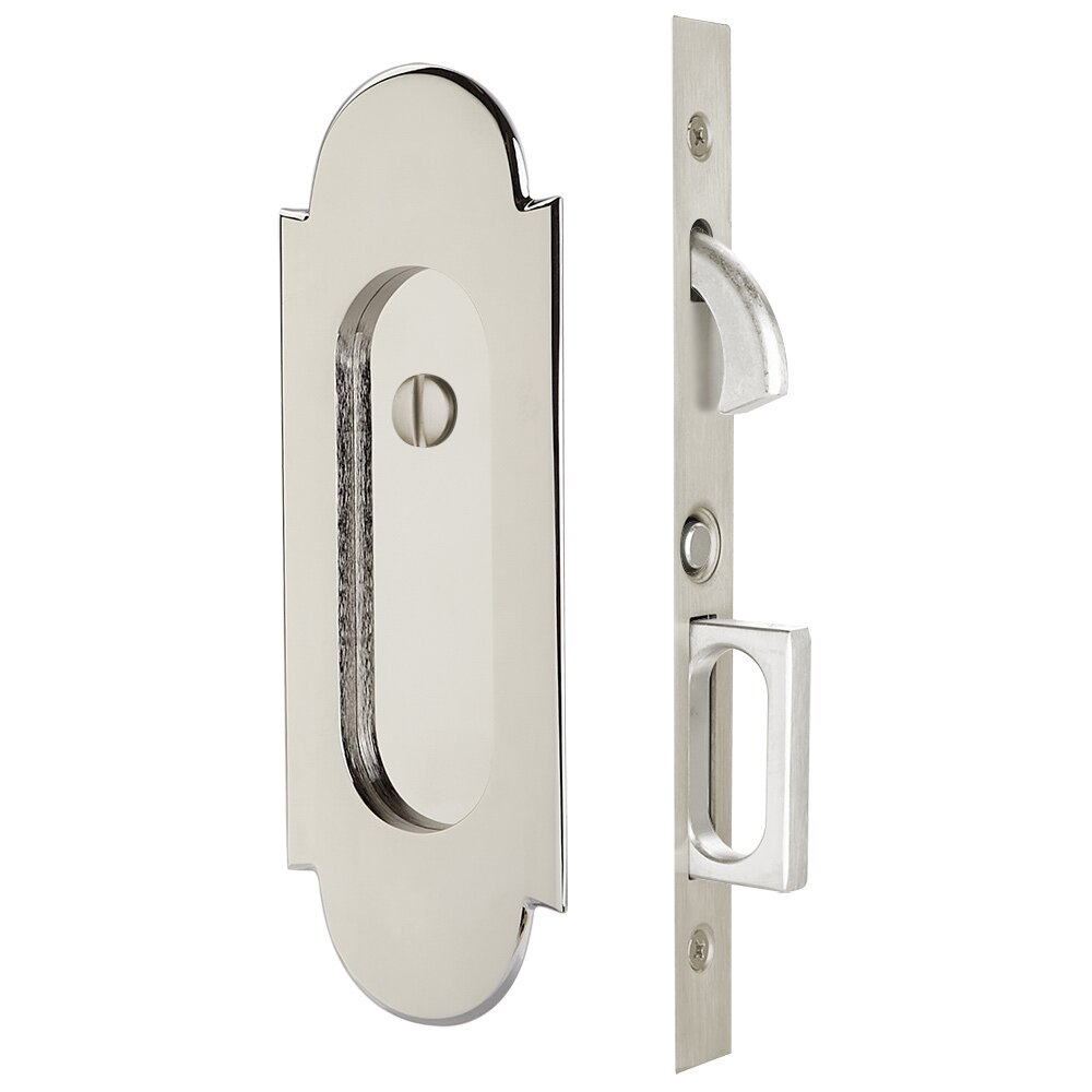 Emtek #8 Privacy Pocket Door Mortise Lock in Polished Nickel