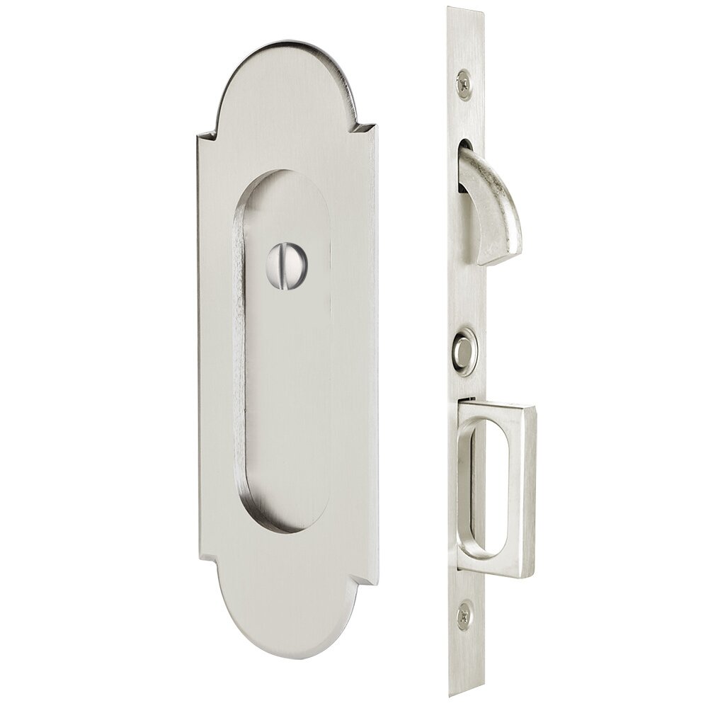 Emtek #8 Privacy Pocket Door Mortise Lock in Satin Nickel