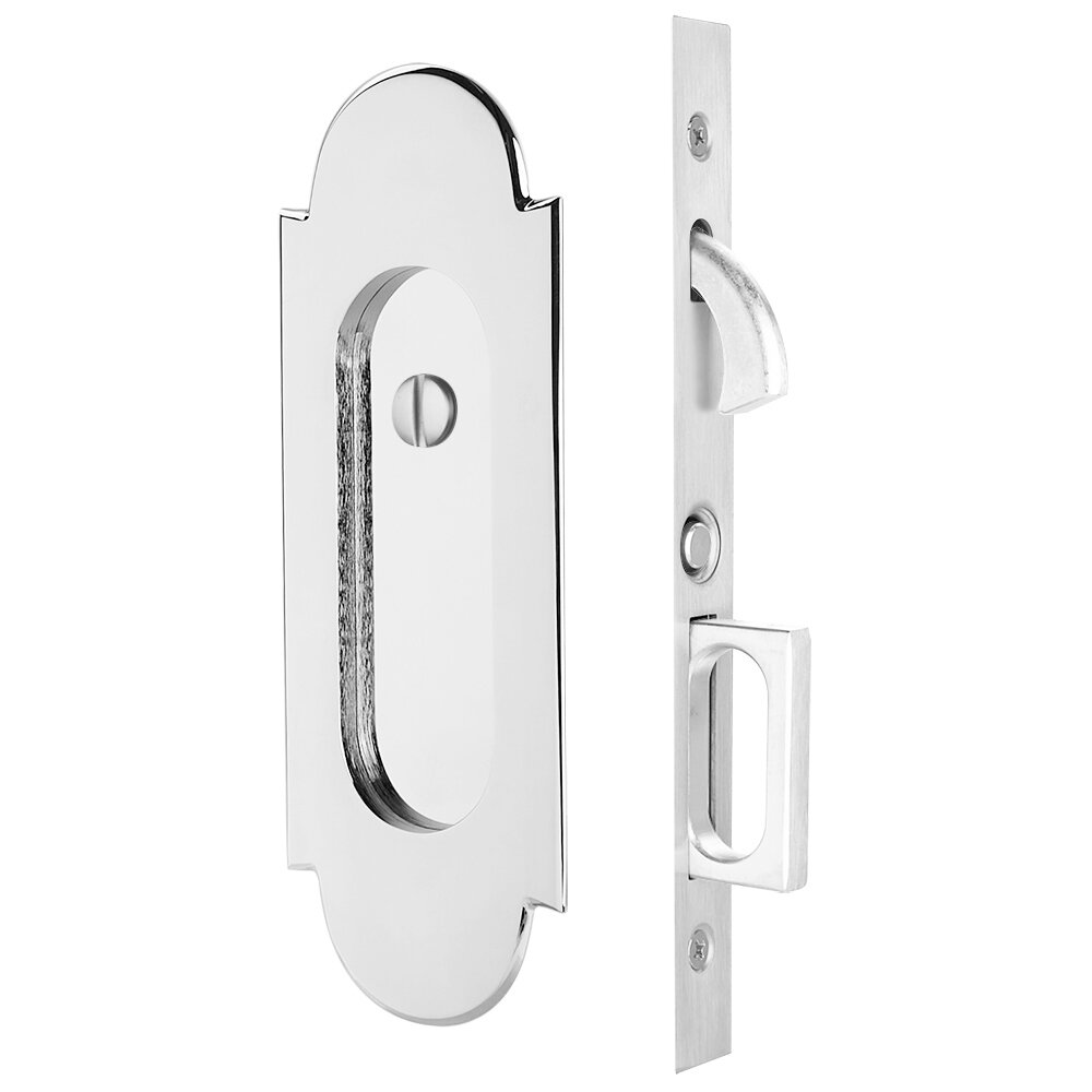 Emtek #8 Privacy Pocket Door Mortise Lock in Polished Chrome