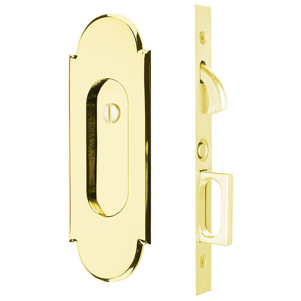 Emtek #8 Privacy Pocket Door Mortise Lock in Polished Brass