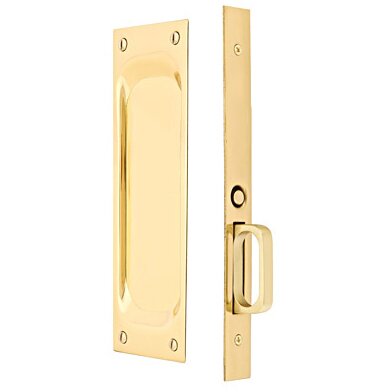 Emtek Mortise Passage Pocket Door Hardware in Polished Brass