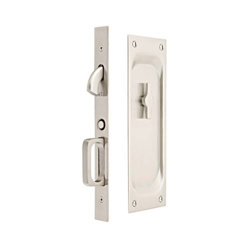 Emtek Privacy Pocket Door Mortise Lock in Satin Nickel