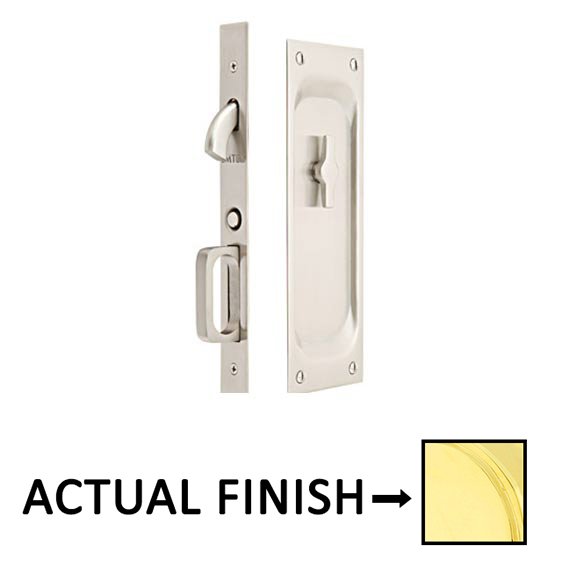 Emtek Privacy Pocket Door Mortise Lock in Polished Brass
