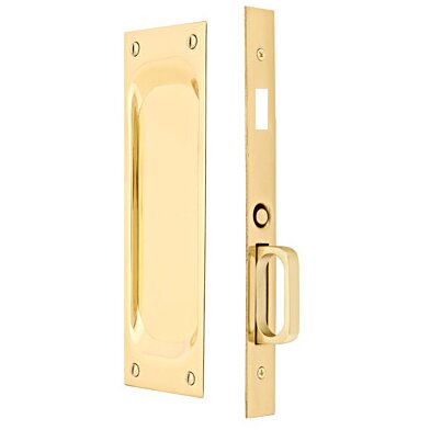 Emtek Dummy Pocket Door Mortise Lock in Polished Brass