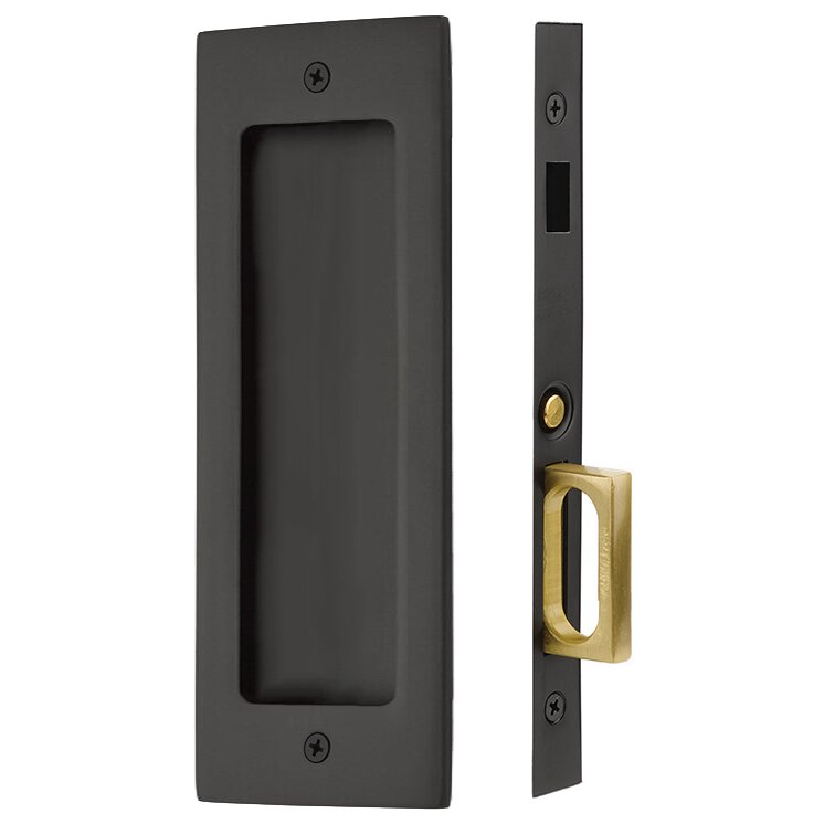 Emtek Modern Rectangular Dummy Pocket Door Mortise Lock in Flat Black