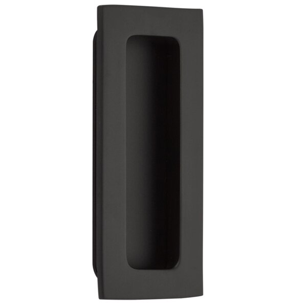 Emtek 4" Modern Rectangular Flush Pull in Flat Black