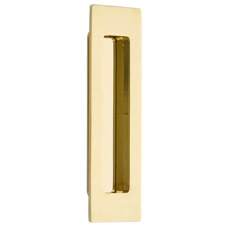 Emtek 6" Modern Rectangular Flush Pull in Polished Brass