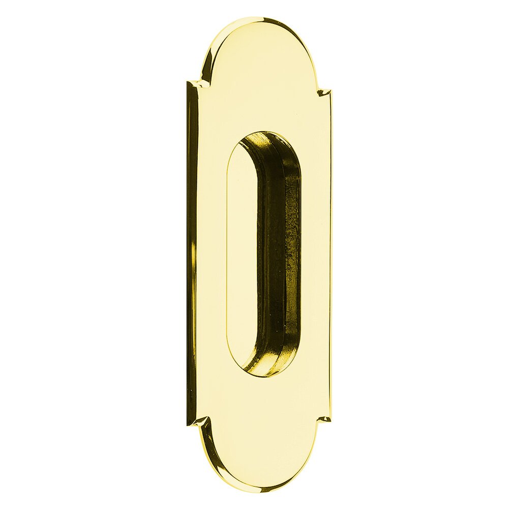Emtek 5" #8 Arch Flush Pull in Unlacquered Brass