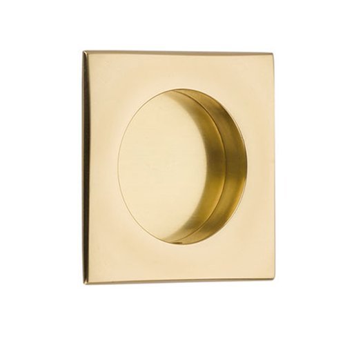 Emtek 2 1/2" Square Flush Pull in Polished Brass