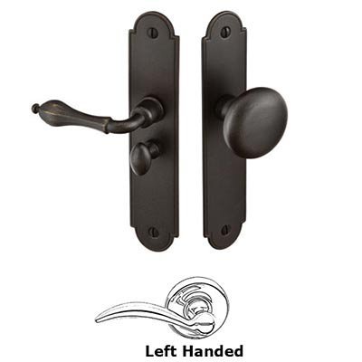 Emtek Left Hand Arch Style Screen Door Lock in Medium Bronze