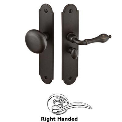 Emtek Right Hand Arch Style Screen Door Lock in Medium Bronze