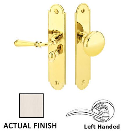 Emtek Left Hand Arch Style Screen Door Lock in Satin Nickel