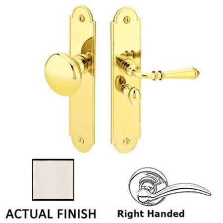 Emtek Right Hand Arch Style Screen Door Lock in Satin Nickel