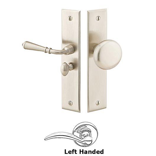 Emtek Left Hand Rectangular Style Screen Door Lock in Satin Nickel