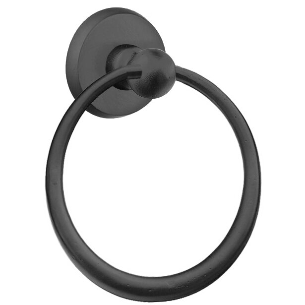 Emtek Round Towel Ring in Flat Black Bronze