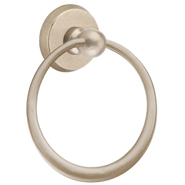 Emtek Round Towel Ring in Tumbled White Bronze