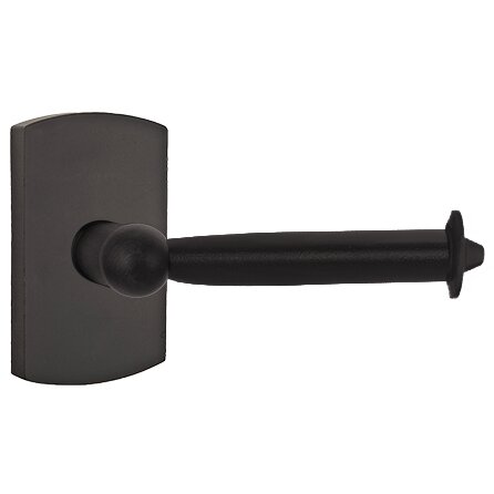 Emtek Curved Rectangular Bar Style Tissue Holder in Flat Black Bronze