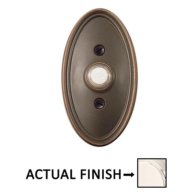 Emtek Illuminated Oval Door Bell in Polished Nickel