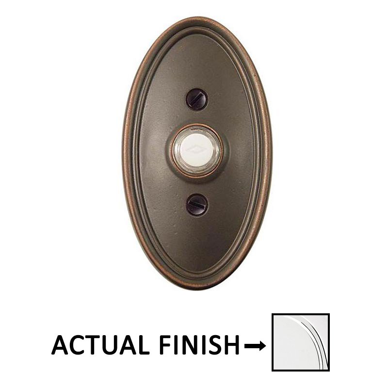 Emtek Illuminated Oval Door Bell in Polished Chrome