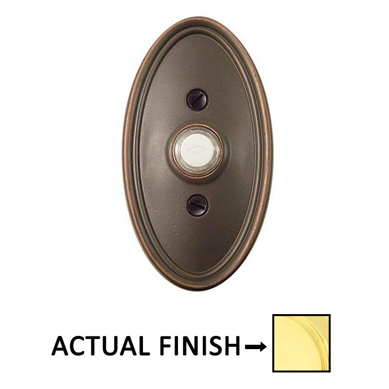 Emtek Illuminated Oval Door Bell in Polished Brass