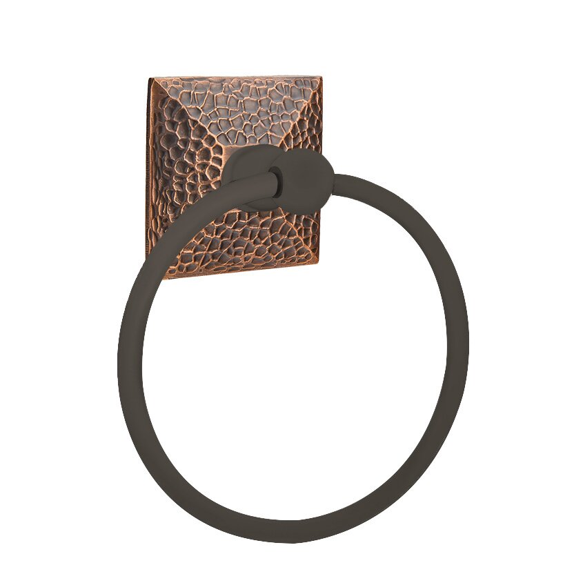 Emtek Hammered Towel Ring in Oil Rubbed Bronze