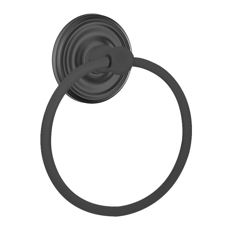 Emtek Small Regular Towel Ring in Flat Black