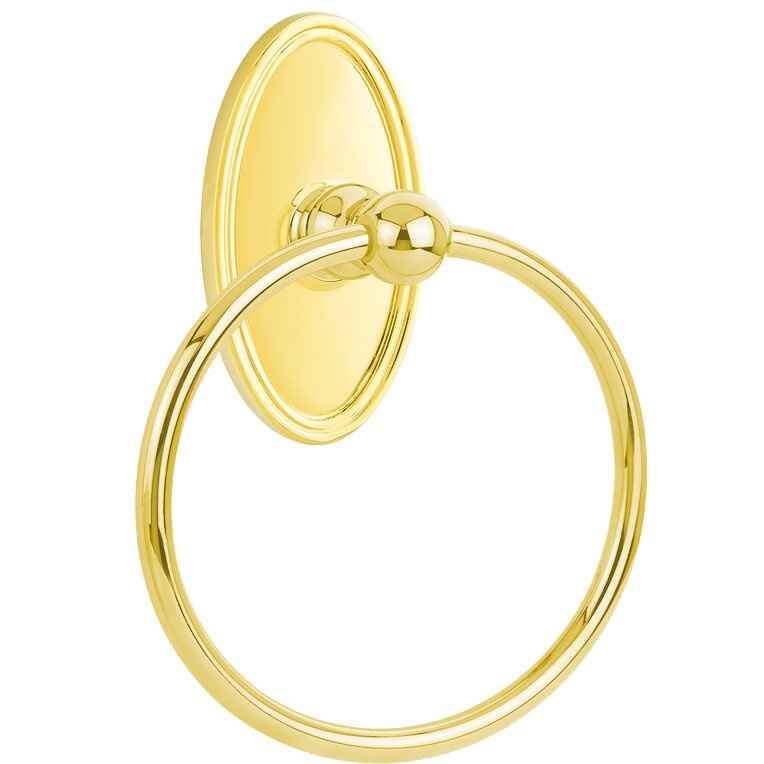 Emtek Oval Towel Ring in Lifetime Brass