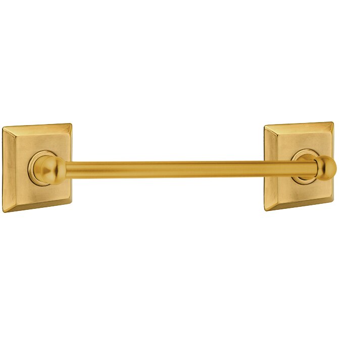 Emtek 12" Single Towel Bar with Quincy Rose in French Antique Brass