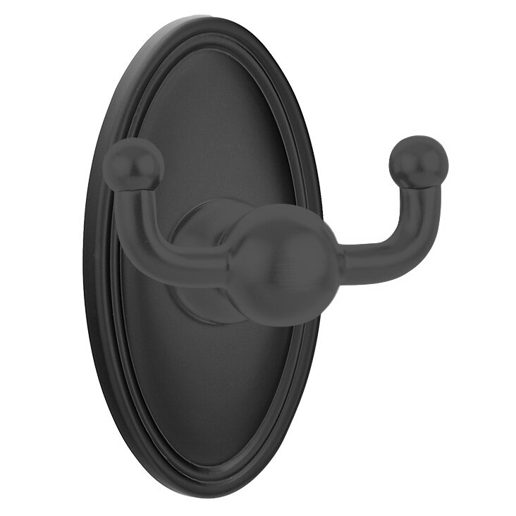 Emtek Oval Double Hook in Flat Black
