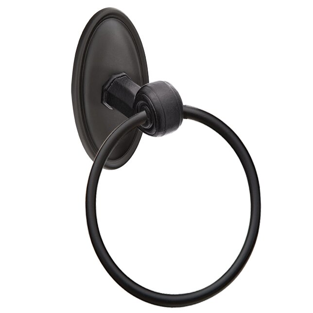 Emtek #14 Oval Towel Ring in Flat Black Bronze