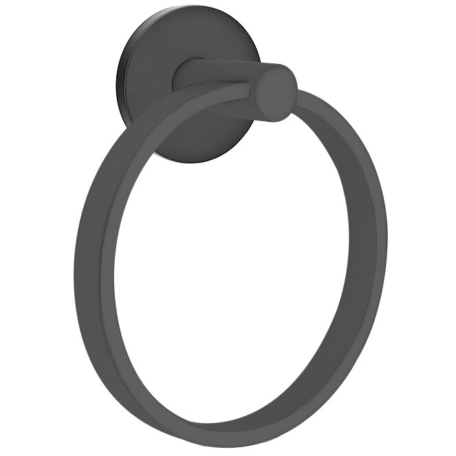 Emtek Small Disk Towel Ring in Flat Black