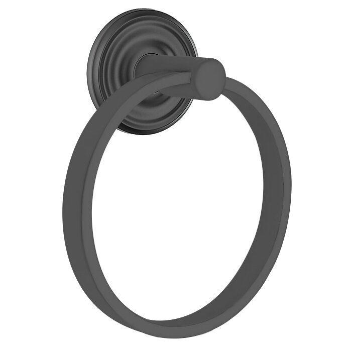 Emtek Regular Towel Ring in Flat Black