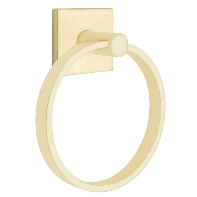 Emtek Square Towel Ring in Satin Brass