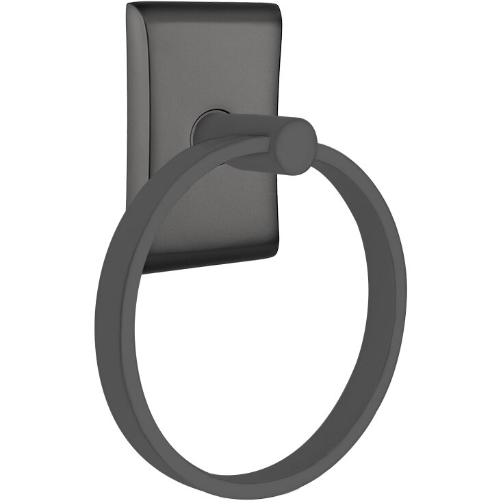 Emtek Neos Towel Ring in Flat Black