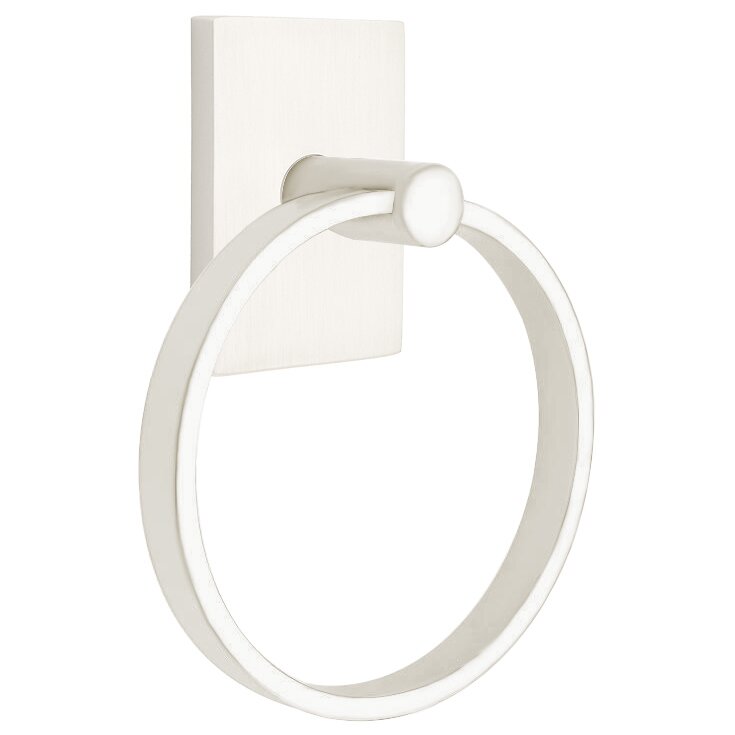 Emtek Modern Rectangular Towel Ring in Satin Nickel