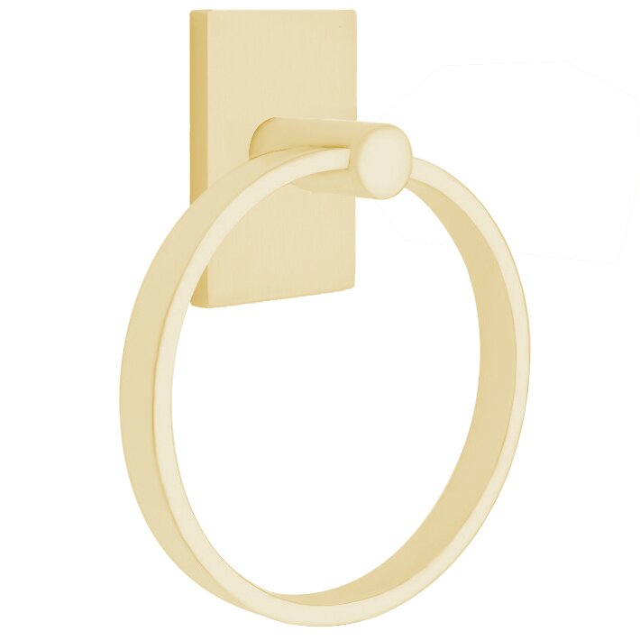 Emtek Modern Rectangular Towel Ring in Satin Brass