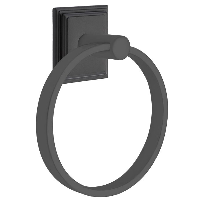 Emtek Wilshire Towel Ring in Flat Black