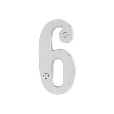Emtek #6 Brass 5 1/2" House Number in Satin Nickel
