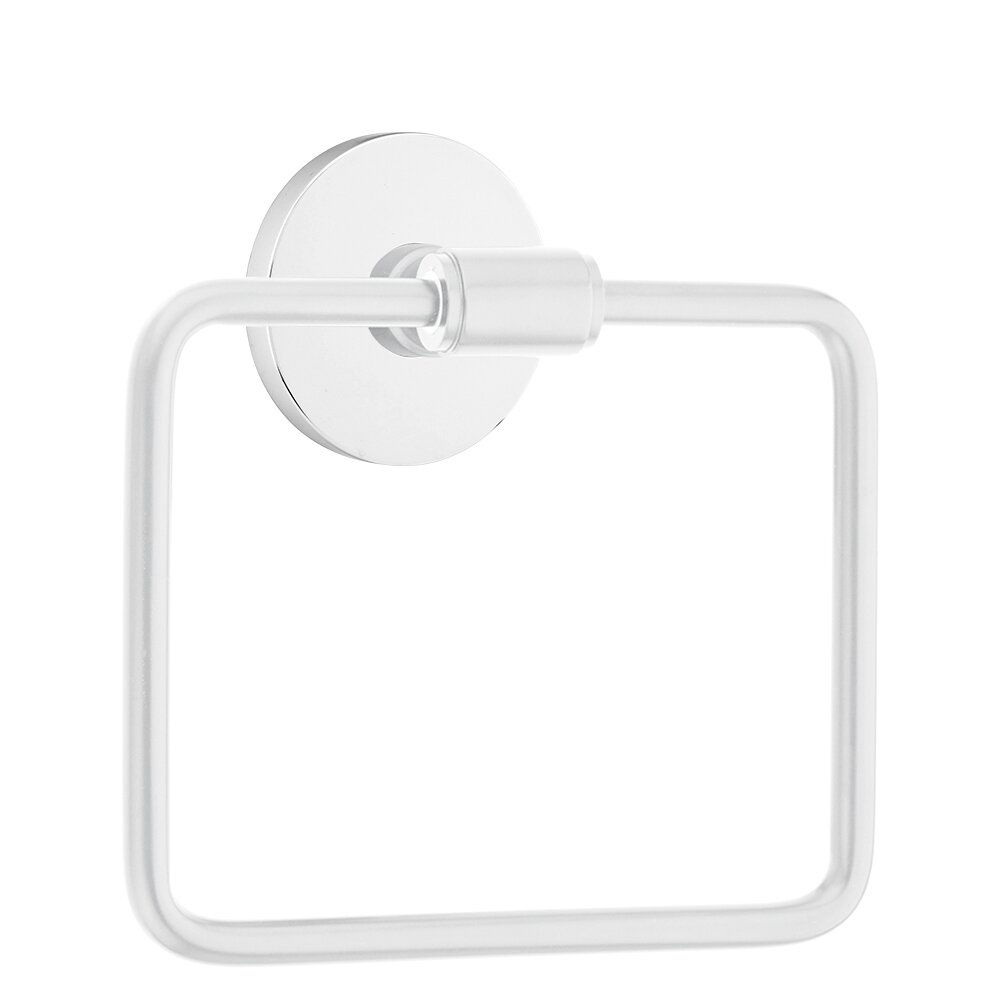 Emtek Transitional Brass Towel Ring with Small Disc Rosette in Polished Chrome