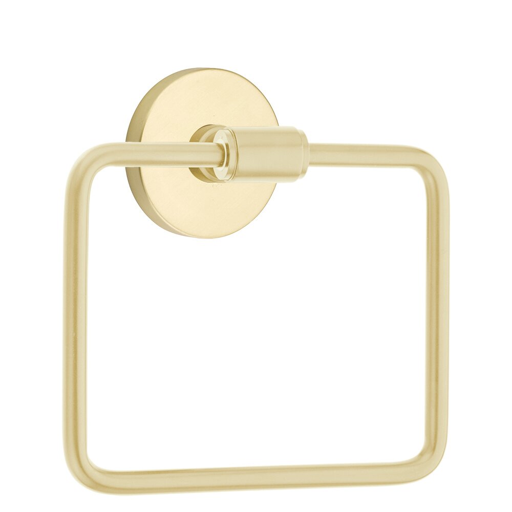 Emtek Transitional Brass Towel Ring with Small Disc Rosette in Satin Brass