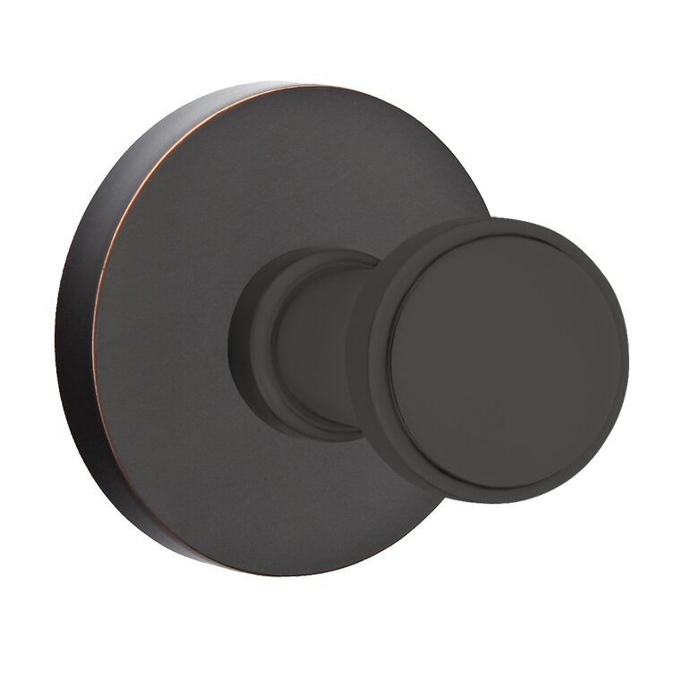 Emtek Transitional Brass Hook with Small Disc Rosette in Oil Rubbed Bronze