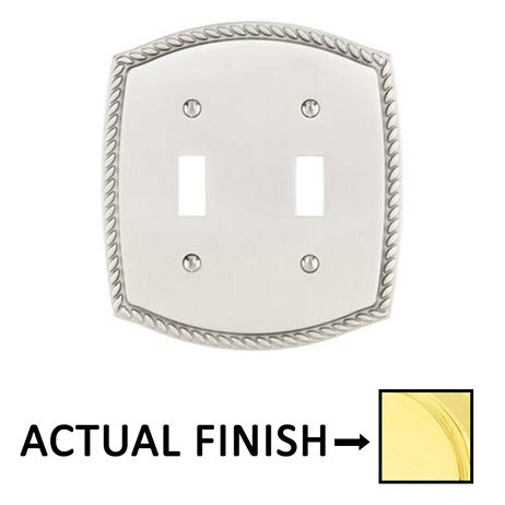 Emtek Double Toggle Rope Wallplate in Unlacquered Brass