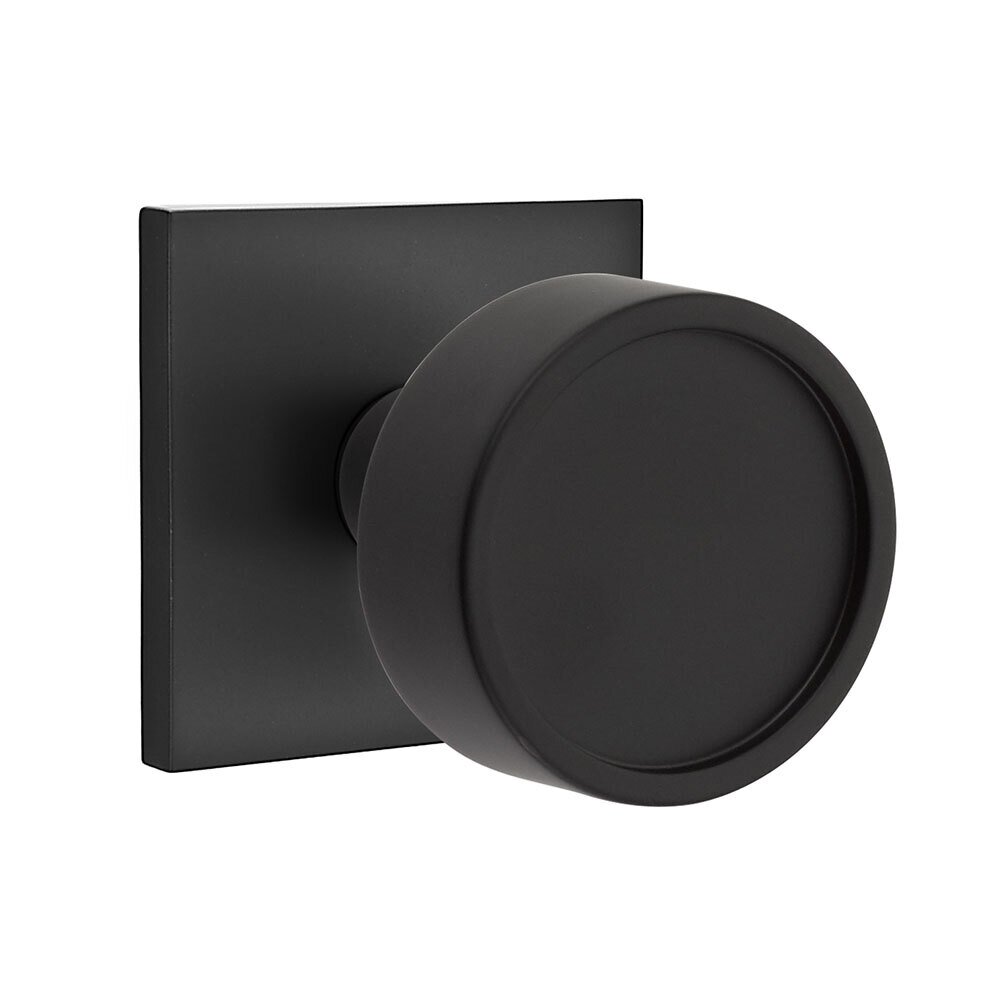 Emtek Single Dummy Verve Door Knob With Square Rose in Flat Black
