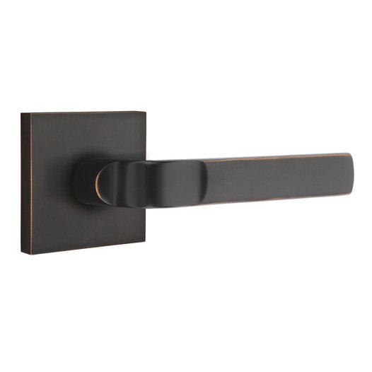 Emtek Single Dummy Aston Right Handed Lever with Square Rose in Oil Rubbed Bronze