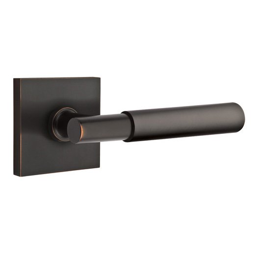 Emtek Single Dummy Myles Right Handed Lever with Square Rose in Oil Rubbed Bronze