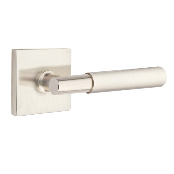 Emtek Single Dummy Myles Right Handed Lever with Square Rose in Satin Nickel