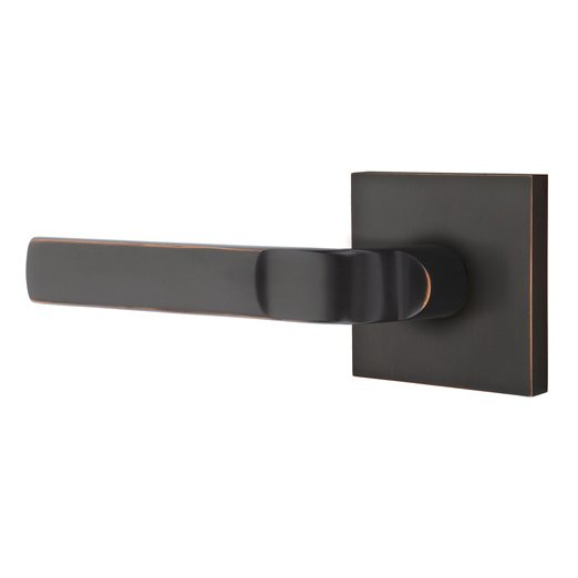 Emtek Double Dummy Aston Left Handed Lever with Square Rose in Oil Rubbed Bronze